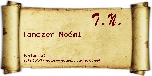 Tanczer Noémi névjegykártya